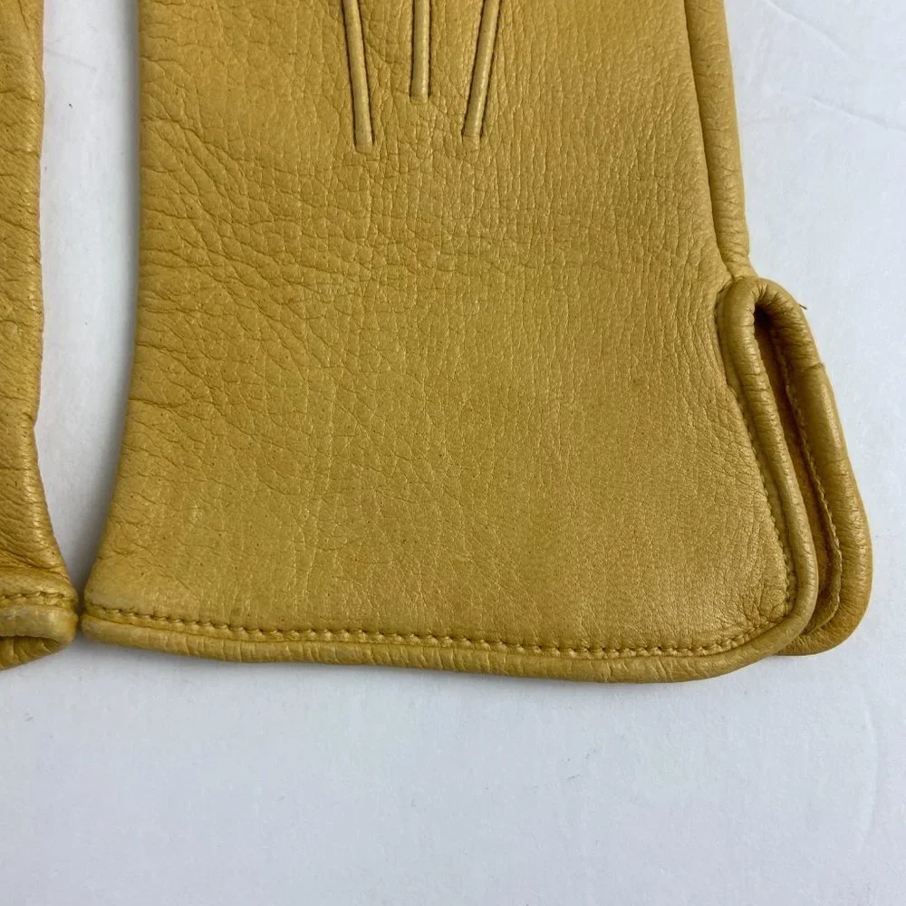 Vintage Leather Yellow Gloves Size 6.5 Wickmans